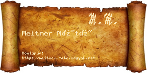 Meitner Máté névjegykártya
